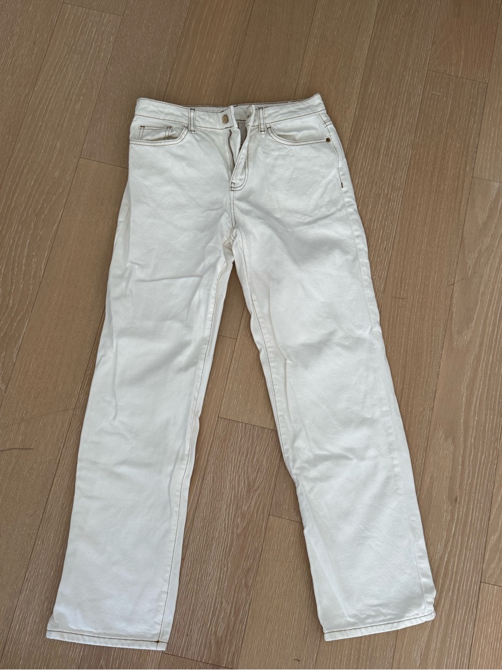 Zara Classic Women's White Straight-Leg Jeans US4